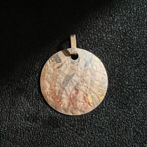 Textured Gold-Tone 925 Silver Pendant